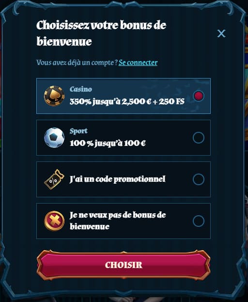 Fambet Casino inscription