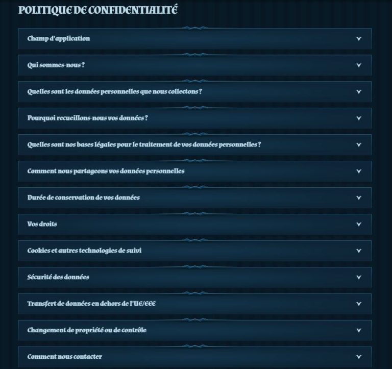 Fambet Casino politique confidentialité